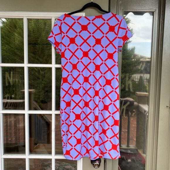 Camomilla Love Purple Red Geometric Italian Dress, Size 16, MSRP $125 - Picture 8 of 8